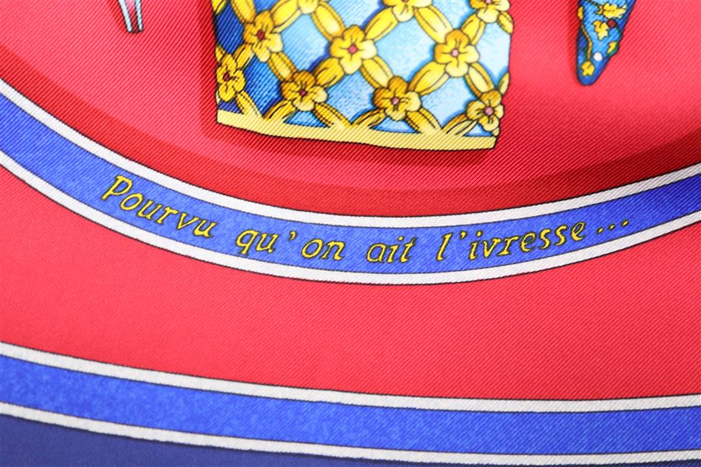 A Hermes, Paris, silk scarf, Quimporte le Flacon...Pourvu quon ait Livresse,